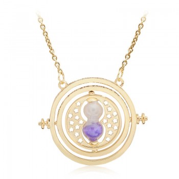 Hot Harry Potter Deathly Hallows Pendant Necklace Time Converter Hourglass Sweater Chain Necklace For Men Women Jewelry Gift