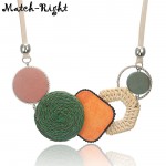 Handmade Plant Fibres Necklace for Women Bamboo Weaving Statement Necklaces amp; Pendants Womens New Jewelry for Gifts MX059