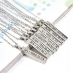 Hot BTS Members Name Date Cuboid Bar Pendant Necklace Women Jewelry Silver Titanium Chain Necklaces amp; Pendants Drop shipping