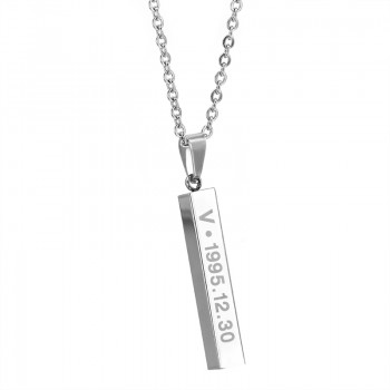 Hot BTS Members Name Date Cuboid Bar Pendant Necklace Women Jewelry Silver Titanium Chain Necklaces amp; Pendants Drop shipping