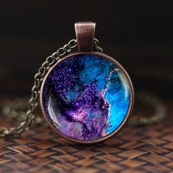Nebula Necklace Galaxy Astronomy Pendant Solar System Jewelry Space Universe Necklace Milky Way Jewellery