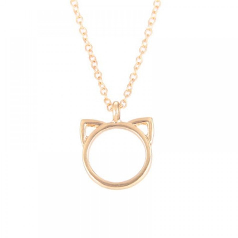 Marcatsa Fashion Animal Cat Ears Chain Pendant Necklace Vintage Card Choker Long Necklace Women Collar Jewelry Christmas gift