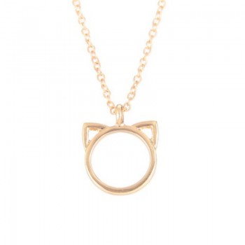 Marcatsa Fashion Animal Cat Ears Chain Pendant Necklace Vintage Card Choker Long Necklace Women Collar Jewelry Christmas gift