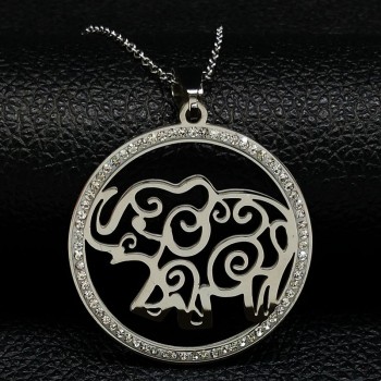 2018 Butterfly Stainless Steel Necklace for Women Silver Color Crystal Necklaces Pendants Jewelry colgantes cristal N18265