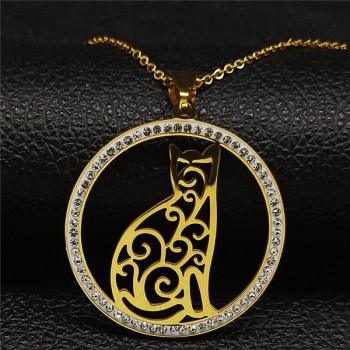 2018 Butterfly Stainless Steel Necklace for Women Silver Color Crystal Necklaces Pendants Jewelry colgantes cristal N18265