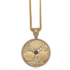 zkd Al Qalam AYATUL KURSI evil eye pendant Necklace Islamic Allah Surah  Muslim Quran Vanyakad