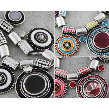 Vintage Silver Choker Necklace Ethnic Collares Bead Pendant Statement Necklace For Women Jewelry