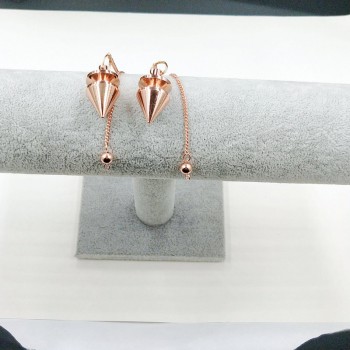 SONGLONG pendulum stone Healing Pyramid Reiki copper pendulum metal Pendant Charms  Chrome rose gold Fashionable With Chain