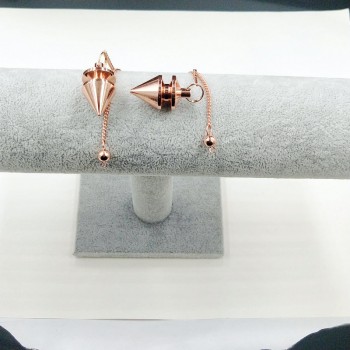 SONGLONG pendulum stone Healing Pyramid Reiki copper pendulum metal Pendant Charms  Chrome rose gold Fashionable With Chain