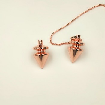SONGLONG pendulum stone Healing Pyramid Reiki copper pendulum metal Pendant Charms  Chrome rose gold Fashionable With Chain