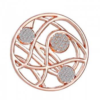 DIY Rose Gold Color My Disc Coin Hollow Out Flower Interchangeable Coin with Crystal Fit for Women Elegant Jewelry Pendants