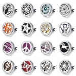 30mm Tree of Life Stainless Steel Car Air Freshener Perfume Essential Oil Diffuser Locket Random Send 1pcs Oil Pads as Gift 4579