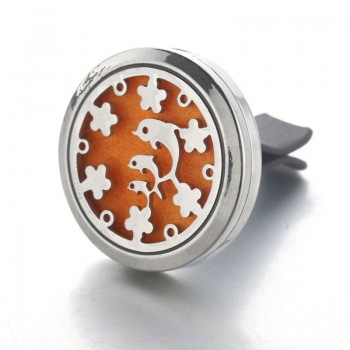 30mm Tree of Life Stainless Steel Car Air Freshener Perfume Essential Oil Diffuser Locket Random Send 1pcs Oil Pads as Gift 4579