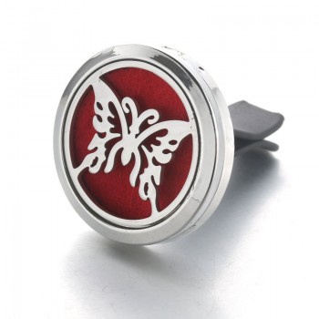 30mm Tree of Life Stainless Steel Car Air Freshener Perfume Essential Oil Diffuser Locket Random Send 1pcs Oil Pads as Gift 4579