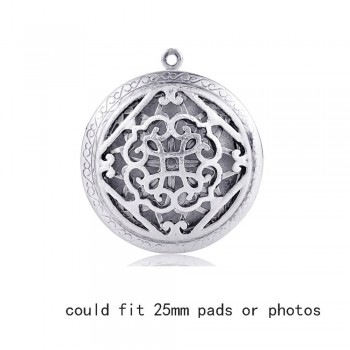 1pc Round Antique Memory Photo Perfume DIY Jewelry Vintage Pendant Locket Aromatherapy Essential Oil Diffuser Necklace Locket