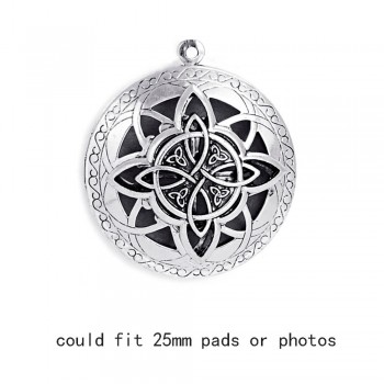1pc Round Antique Memory Photo Perfume DIY Jewelry Vintage Pendant Locket Aromatherapy Essential Oil Diffuser Necklace Locket