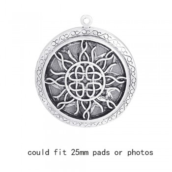1pc Round Antique Memory Photo Perfume DIY Jewelry Vintage Pendant Locket Aromatherapy Essential Oil Diffuser Necklace Locket