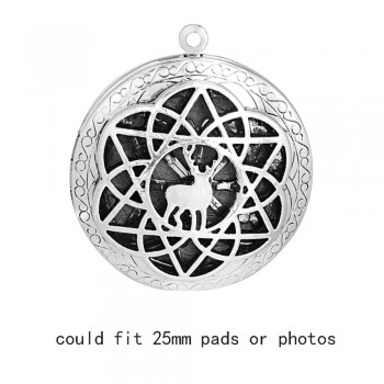 1pc Round Antique Memory Photo Perfume DIY Jewelry Vintage Pendant Locket Aromatherapy Essential Oil Diffuser Necklace Locket