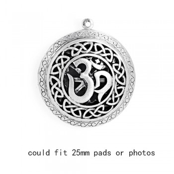 1pc Round Antique Memory Photo Perfume DIY Jewelry Vintage Pendant Locket Aromatherapy Essential Oil Diffuser Necklace Locket
