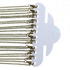 8SEASONS Jewelry Necklace Antique Bronze Cable Chains Lead and Nickel Safe Lobster Clasp Sweater chain DIY For Women 62cm 12 Pcs