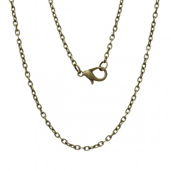 8SEASONS Jewelry Necklace Antique Bronze Cable Chains Lead and Nickel Safe Lobster Clasp Sweater chain DIY For Women 62cm 12 Pcs
