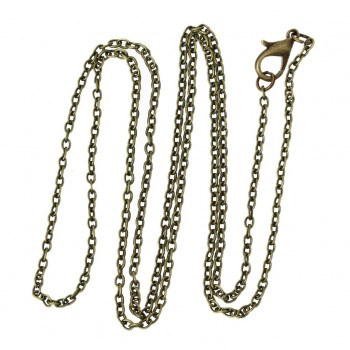 8SEASONS Jewelry Necklace Antique Bronze Cable Chains Lead and Nickel Safe Lobster Clasp Sweater chain DIY For Women 62cm 12 Pcs
