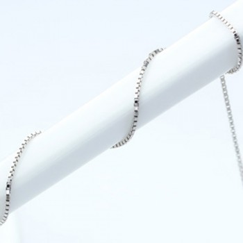 Women 100% Authentic Solid 925 Sterling Silver Box Chain Necklace Rose Gold Color 1/0.8/0.65 mm Silver Necklace Accessories