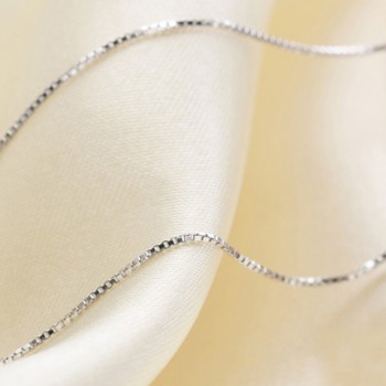 Women 100% Authentic Solid 925 Sterling Silver Box Chain Necklace Rose Gold Color 1/0.8/0.65 mm Silver Necklace Accessories