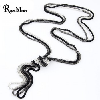 RAVIMOUR Colar Femme Black Choker Necklace Fashion Punk Multilayer Long Chain Necklaces amp; Pendants for Women Collier Bijouterie