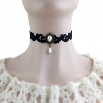 YiYaoFa Lace Choker Necklace Gothic Jewelry Cute Necklace amp; Pendant Women Accessories False Collar Fashion Party Jewlry GN-02