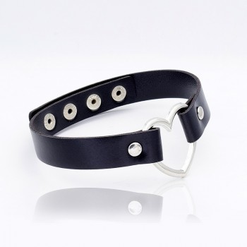 Hot Punk Harajuku Collar Choker Necklace Heart PU Leather Choker Punk Goth 100% Handmade Neck Jewelry