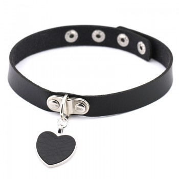Hot Punk Harajuku Collar Choker Necklace Heart PU Leather Choker Punk Goth 100% Handmade Neck Jewelry