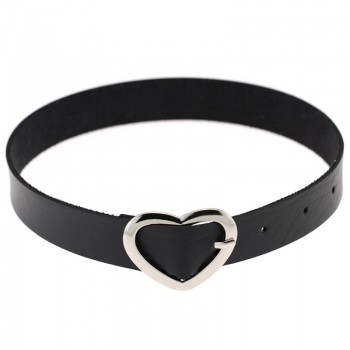 Hot Punk Harajuku Collar Choker Necklace Heart PU Leather Choker Punk Goth 100% Handmade Neck Jewelry