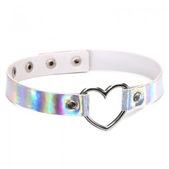 Hot Punk Harajuku Collar Choker Necklace Heart PU Leather Choker Punk Goth 100% Handmade Neck Jewelry