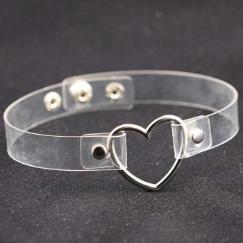 Hot Punk Harajuku Collar Choker Necklace Heart PU Leather Choker Punk Goth 100% Handmade Neck Jewelry