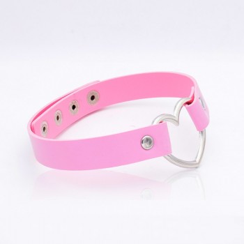 Hot Punk Harajuku Collar Choker Necklace Heart PU Leather Choker Punk Goth 100% Handmade Neck Jewelry