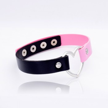 Hot Punk Harajuku Collar Choker Necklace Heart PU Leather Choker Punk Goth 100% Handmade Neck Jewelry