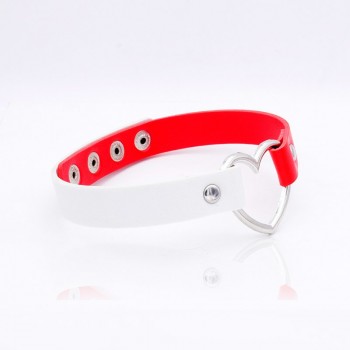 Hot Punk Harajuku Collar Choker Necklace Heart PU Leather Choker Punk Goth 100% Handmade Neck Jewelry