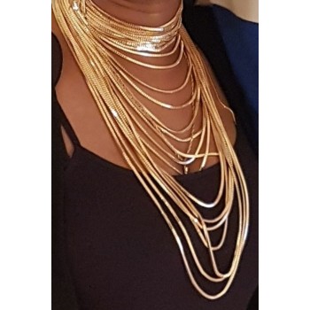 JUJIA Luxury metal chain choker Maxi Statement Necklace 2019 Multilayer Wedding chokers Collier Fashion jewelry