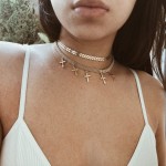 Collar Multi Layer Choker Necklace Cross Chokers Necklaces For Women chocker Set Jewelry 2018
