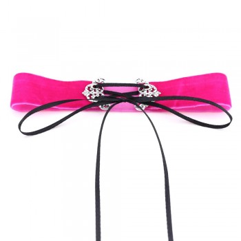 Neo Gothic Hippie Simple Black Deep Navy Blue Wine Red Orange Velvet Fabric Ban Tie Closure Adjustable Choker Necklaces Women