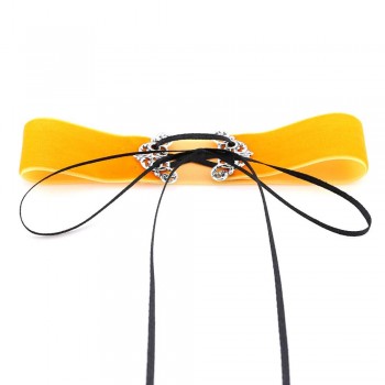 Neo Gothic Hippie Simple Black Deep Navy Blue Wine Red Orange Velvet Fabric Ban Tie Closure Adjustable Choker Necklaces Women