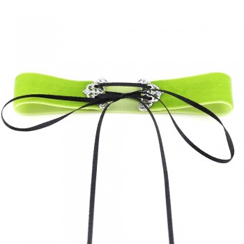 Neo Gothic Hippie Simple Black Deep Navy Blue Wine Red Orange Velvet Fabric Ban Tie Closure Adjustable Choker Necklaces Women