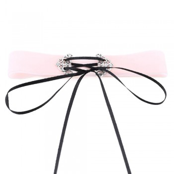 Neo Gothic Hippie Simple Black Deep Navy Blue Wine Red Orange Velvet Fabric Ban Tie Closure Adjustable Choker Necklaces Women