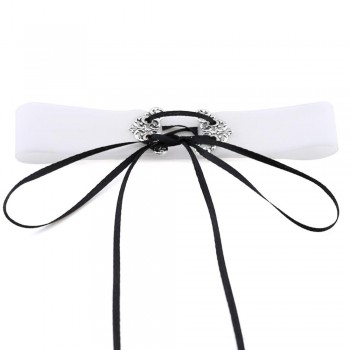 Neo Gothic Hippie Simple Black Deep Navy Blue Wine Red Orange Velvet Fabric Ban Tie Closure Adjustable Choker Necklaces Women