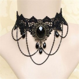 New Fashion Women Black Vintage Choker Trendy Lace Chokers  Collar Chocker Chunky Statement Necklaces Jewelry