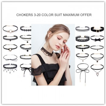 Fashion Lace Torques Chokers Necklaces Set 15 Set chokers necklaces for women Girls Ladies Accessory Jewelry choker necklace