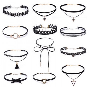 Fashion Lace Torques Chokers Necklaces Set 15 Set chokers necklaces for women Girls Ladies Accessory Jewelry choker necklace