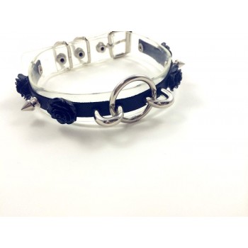 New Fashion Sexy Harajuku Leather Punk Choker Necklace Flower O-Round Rivets Collar handmade goth torque hot rock