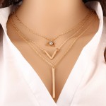 Multi-layered Necklace Metal Pendant Necklace Fashion Crystal Sequins Necklace Femininity Trend Of  Clavicle Chain Jewelry